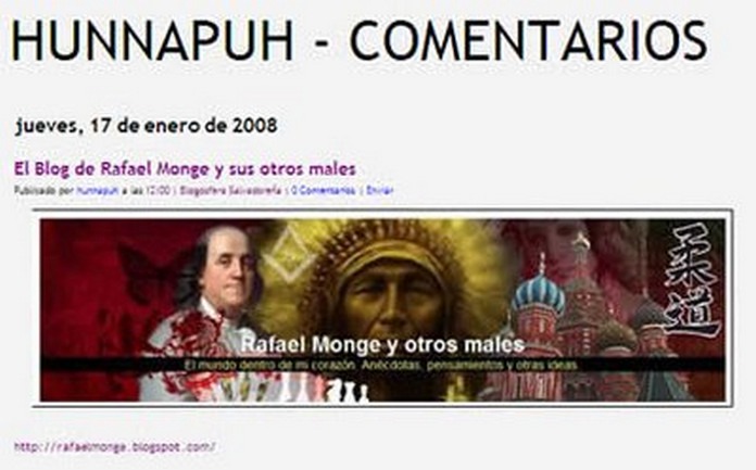 Pantallazo del blog de Hunnapuh