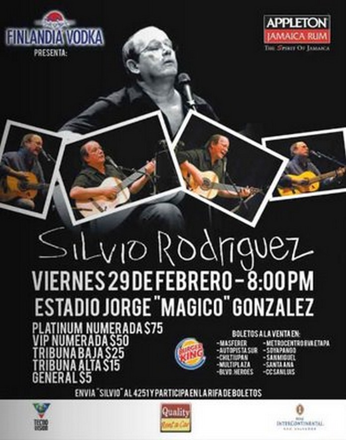 Anuncio promocional del concierto de Silvio Rodríguez