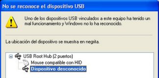 No se reconoce el dispositivo USB Wireless