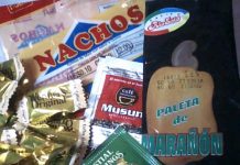 Caramelos, nachos, té, café y paletas de marañon