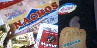 Caramelos, nachos, té, café y paletas de marañon