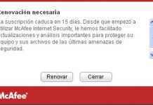 McAfee Internet Security Suite 2007 ha caducado