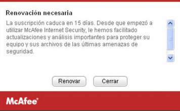 McAfee Internet Security Suite 2007 ha caducado