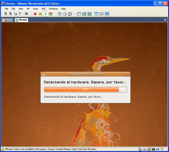 Instalando Ubuntu en VMware, Paso 8: instalación