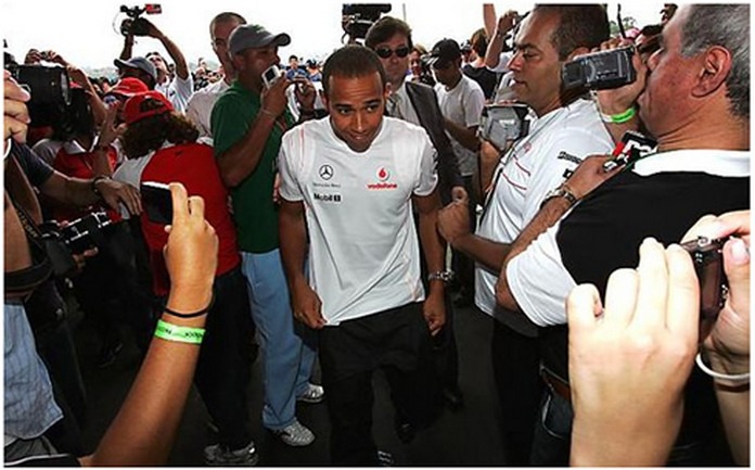 Lewis Hamilton en el Gran Premio de Brasil