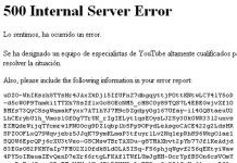 Youtube: 500 Internal Server Error