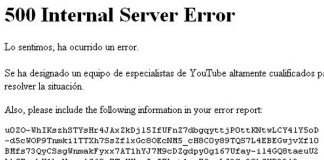 Youtube: 500 Internal Server Error