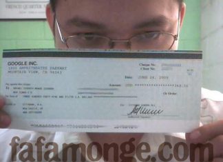 Cheque de Google AdSense