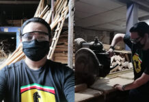 Trabajando con madera en el aserradero