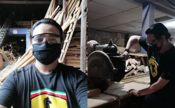 Trabajando con madera en el aserradero